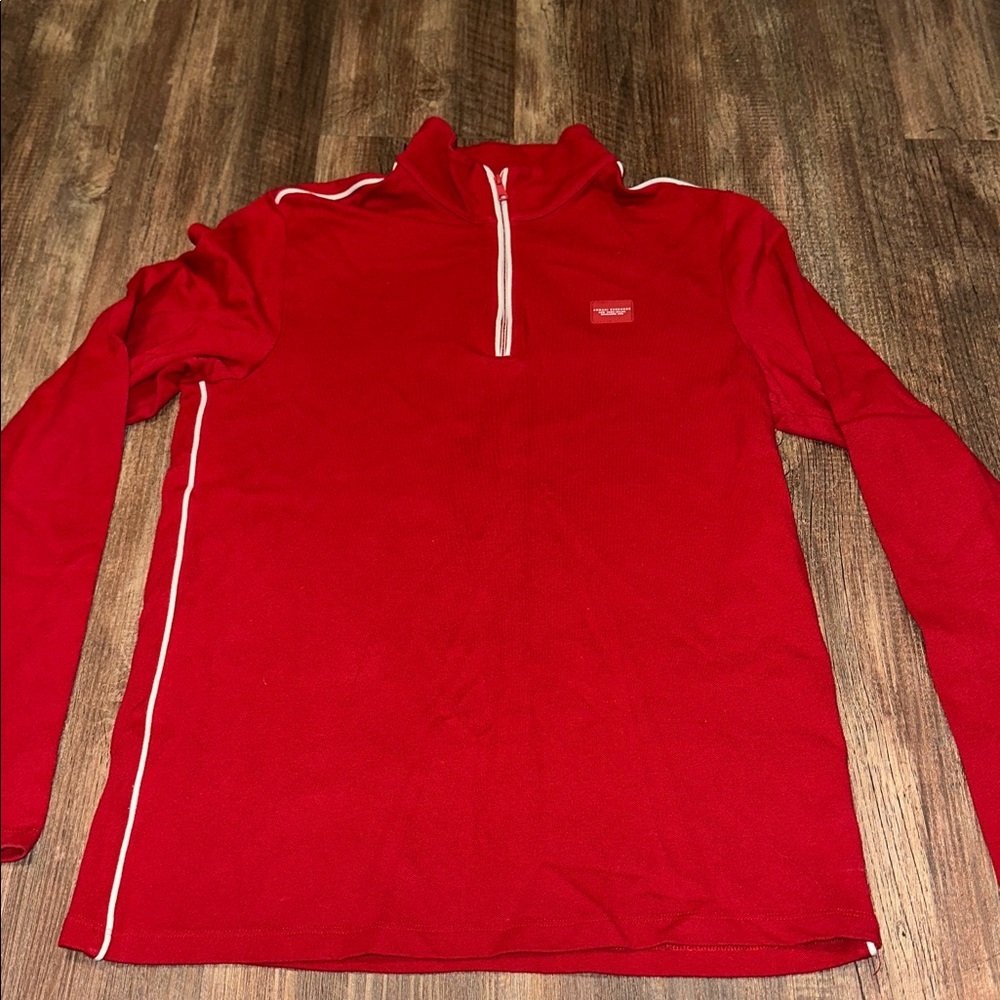 Armani Exchange 1/4 Zip Pull Over, Red, Size M
